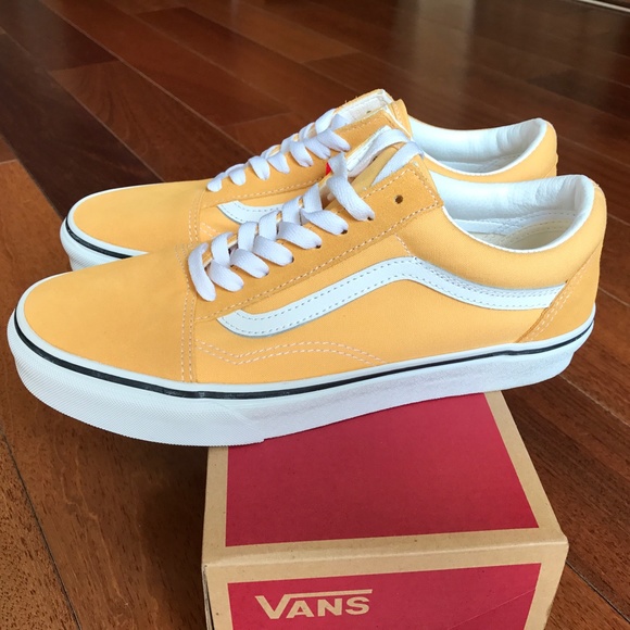 Vans Old Skool Unisex Suede/Canvas Sneakers VN0A5KRFAVL Yellow & White Men's 8.5 - Picture 6 of 12